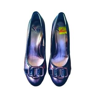 Sofft Pumps Women's 8 Rosey Iridescent  Copper 3" Heels Buckle  Cushion NWOB